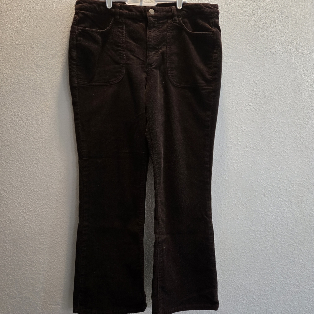Quince Dark Brown Flare Pants 14 Organic Cotton